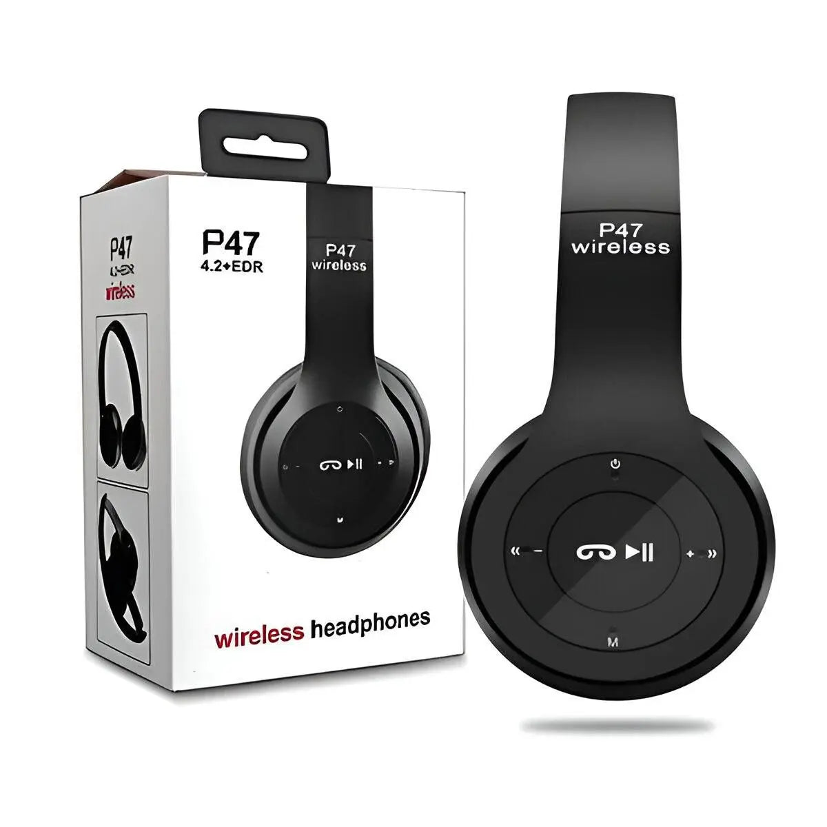 P47 On Ear Wireless Headphones Dynamic Plastic Mobile Phone Earphone with Volume Control / with Microphone / Noise-isolating Headset SK Ansha Mart