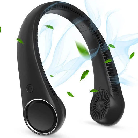 Portable Neck Fan Rechargeable Hands Free Cooling Fan, USB, 3 Speed | Best Mini Neck Fan Pakistan SK Ansha Mart