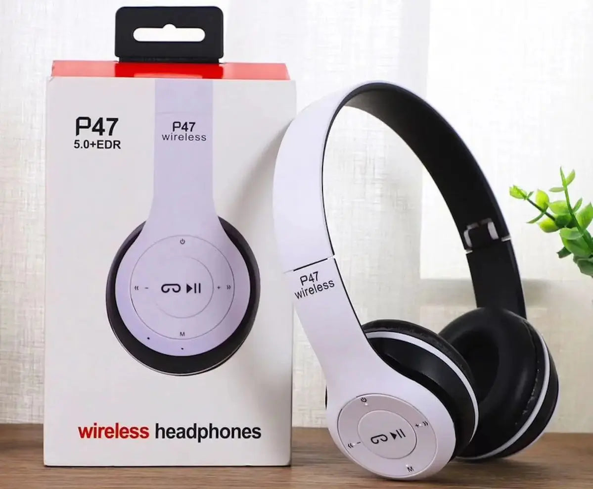 P47 On Ear Wireless Headphones Dynamic Plastic Mobile Phone Earphone with Volume Control / with Microphone / Noise-isolating Headset SK Ansha Mart